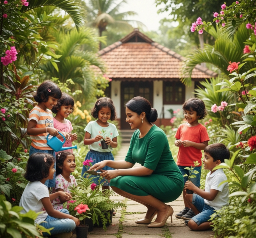 Outdoor nature-based learning with children